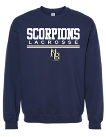 Scorpions NB Navy Lacrosse Sport Grey Crew Neck - Orders due Monday, April 10, 2023